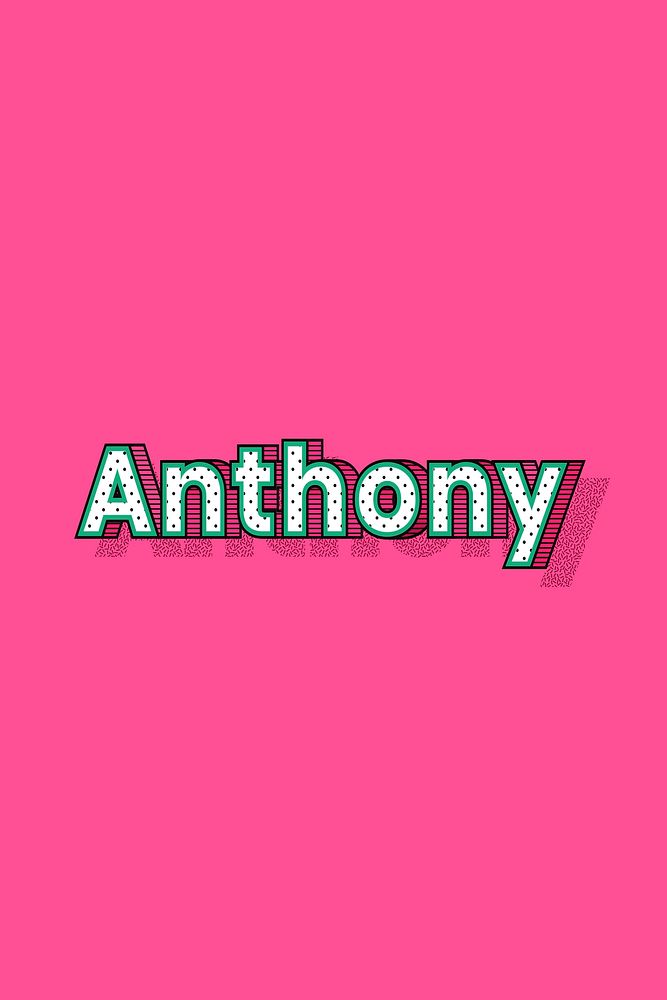 Dotted Anthony male name retro