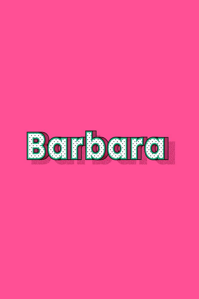 Barbara name lettering font shadow retro typography