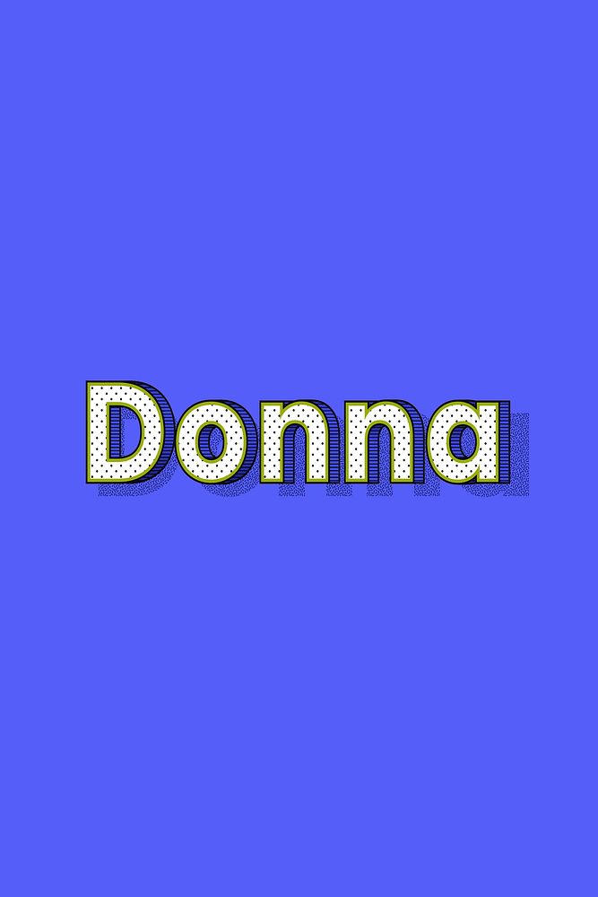 Female name Donna typography text