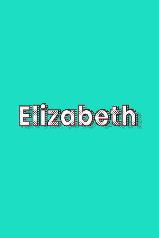 Female name Elizabeth typography text