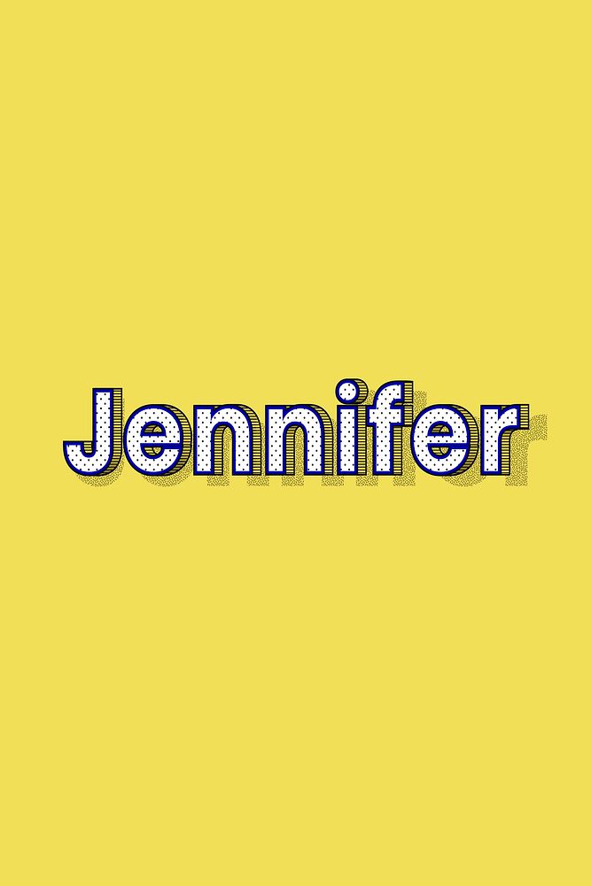 Female name Jennifer typography text