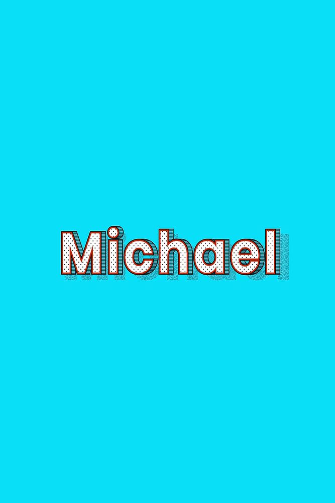 Michael name lettering font shadow retro typography