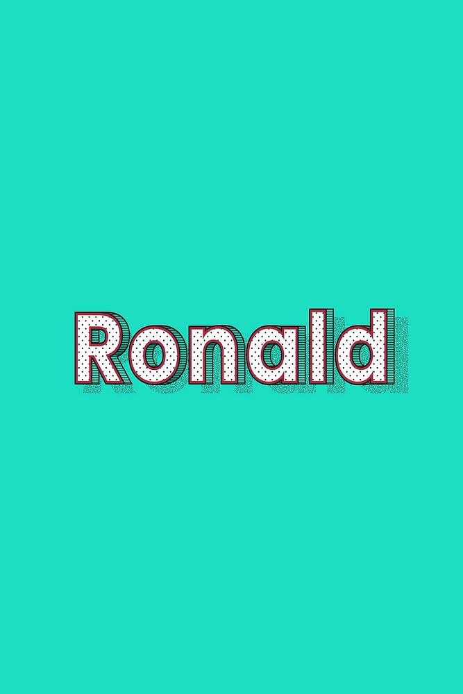 Male name Ronald typography lettering