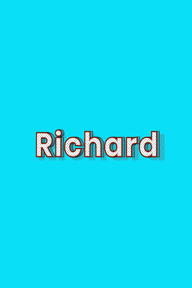 Male name Richard typography lettering
