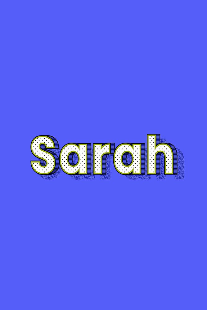 Sara name lettering font shadow retro typography