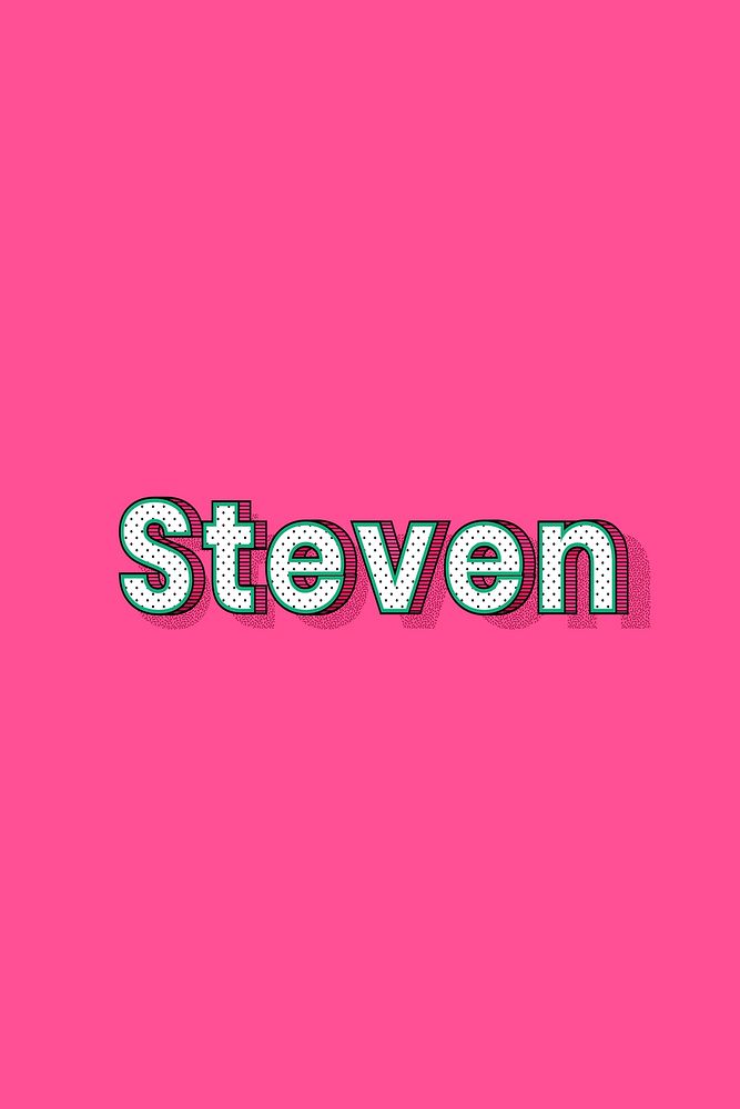 Steven name lettering font shadow retro typography