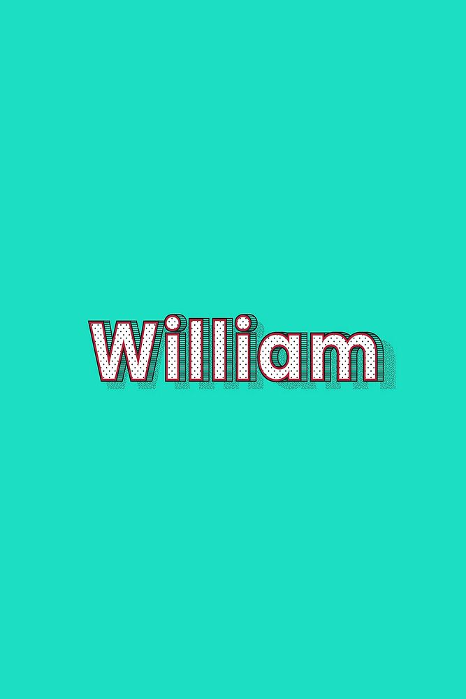 William name lettering font shadow retro typography