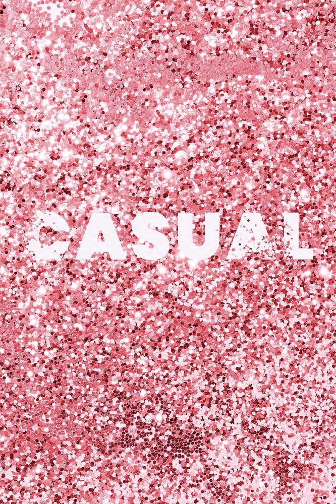 Casual glittery red texture word typography