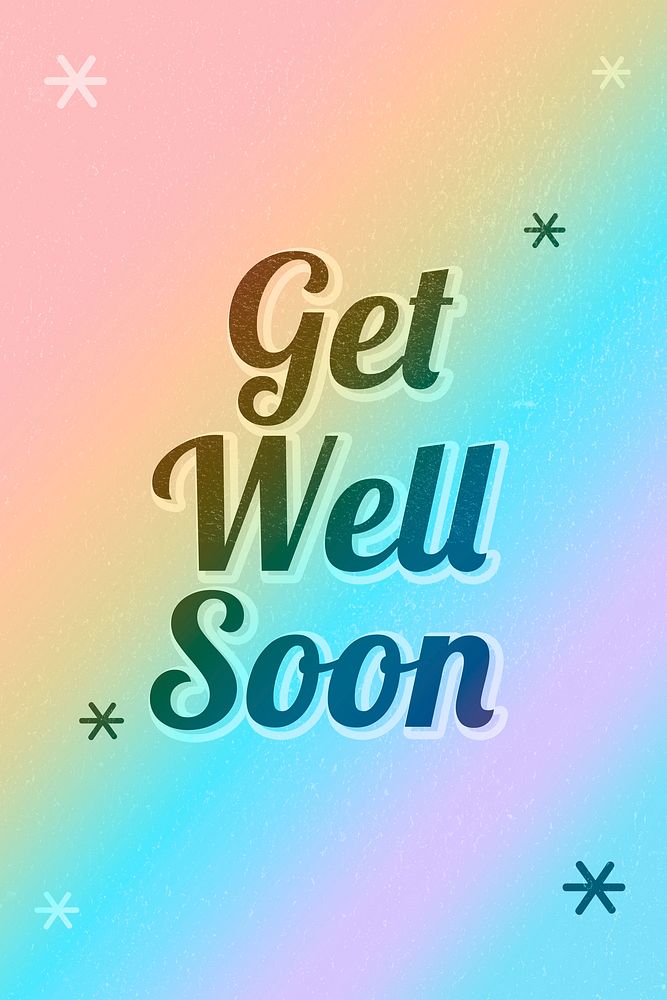 Get well soon word gay pride rainbow font