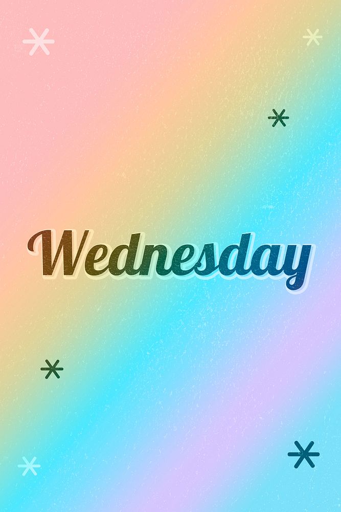 Wednesday word gay pride rainbow font