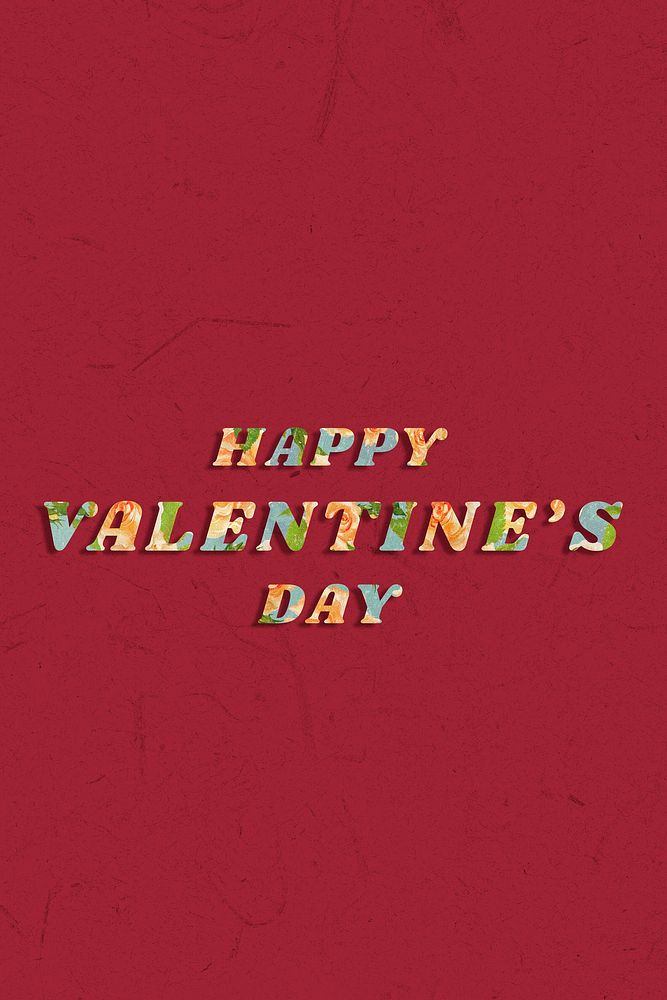 Colorful happy Valentine's day message vintage font