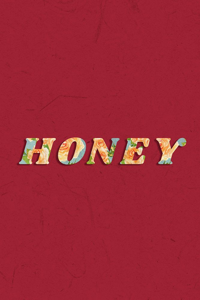 Honey letter bold floral font