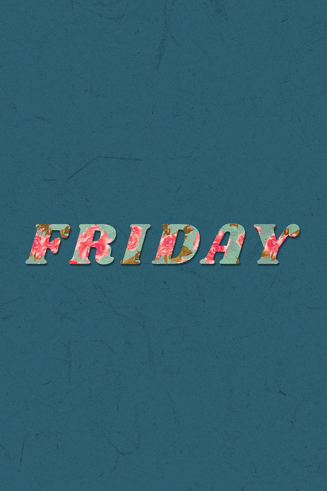 Friday floral pattern font typography