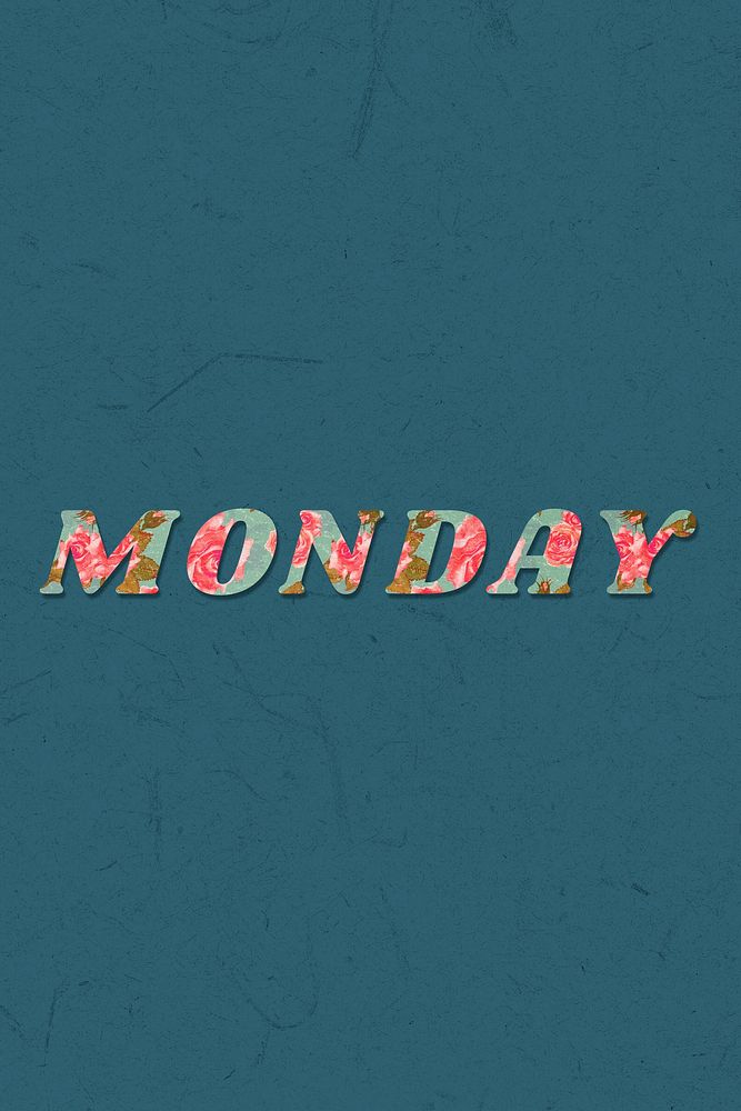 Colorful Monday day lettering