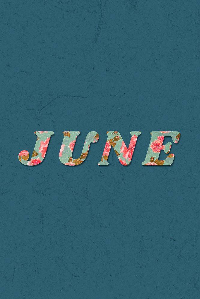 Colorful June month text