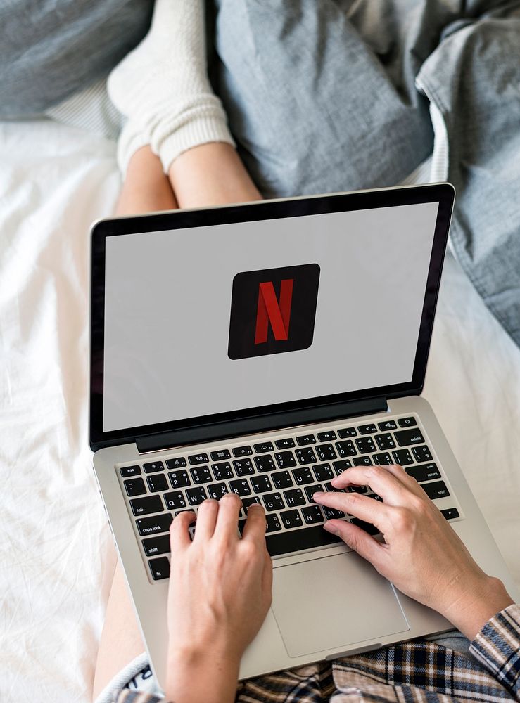 Netflix logo on the laptop. BANGKOK, THAILAND, 1 NOV 2018.