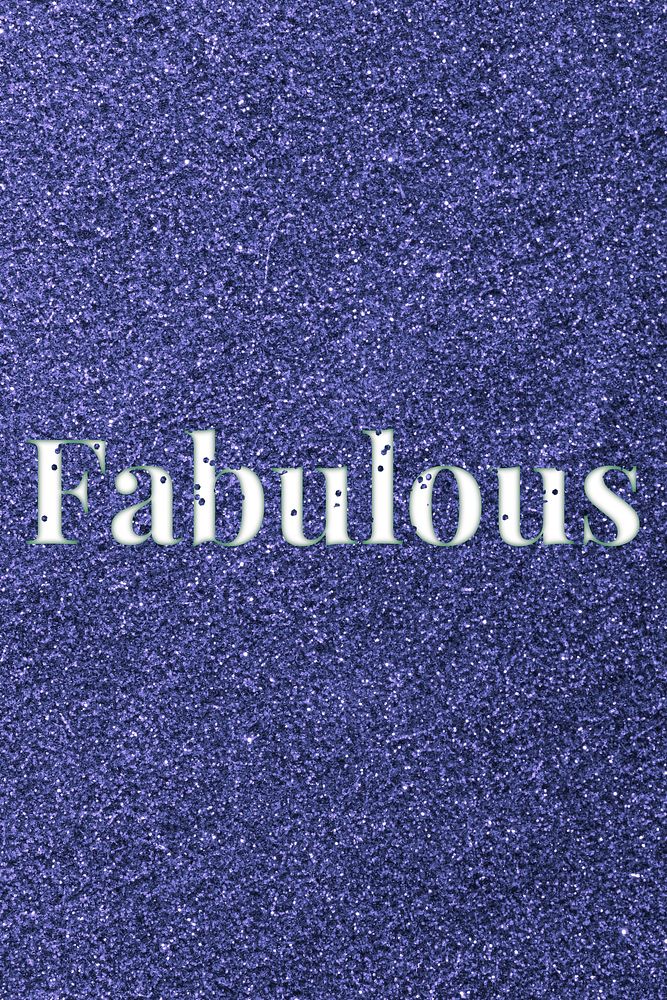 Glitter word fabulous dark blue sparkle font lettering