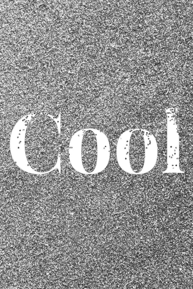 Glitter word cool gray sparkle font lettering