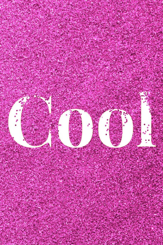 Pink glitter cool lettering typography festive effect