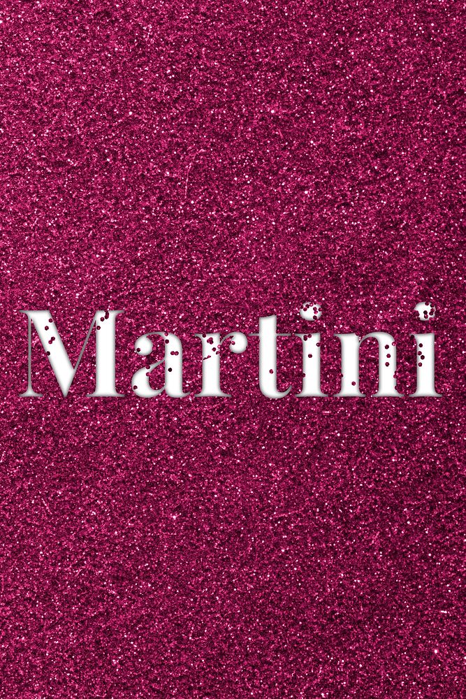 Ruby glitter martini text typography festive effect