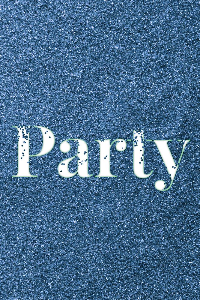 Party sparkle text blue glitter font lettering