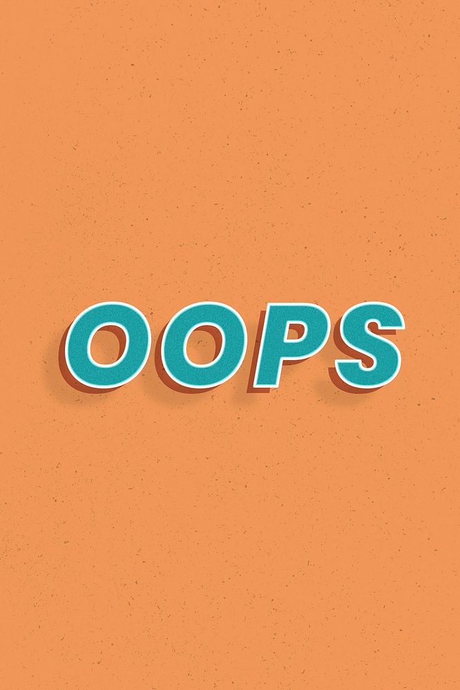 Bold italic oops word retro lettering