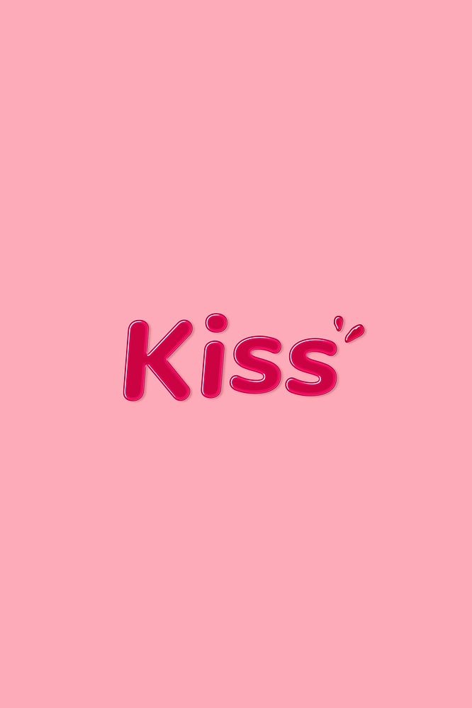 Jelly bold glossy font kiss word