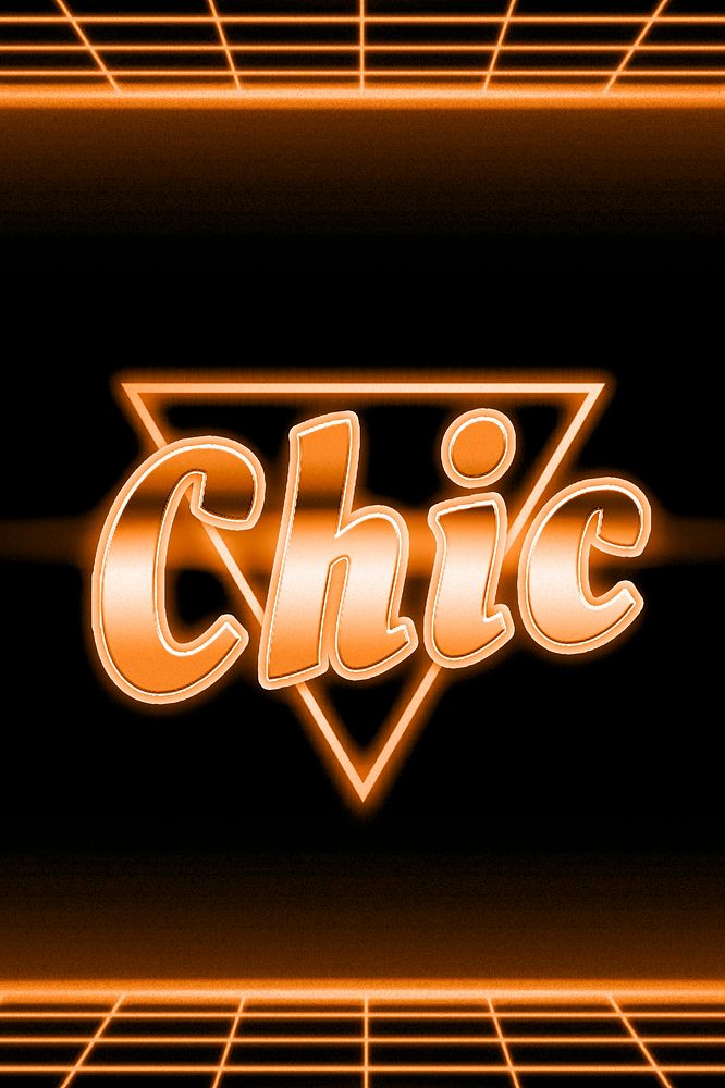 Chic text neon typography grid pattern