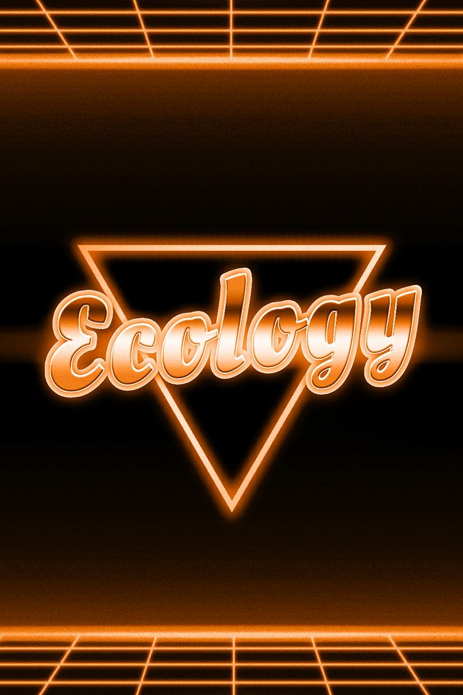 Ecology neon orange grid typography