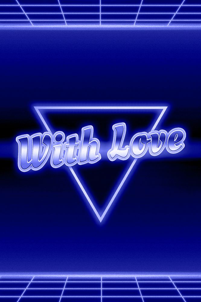 Retro 80s with love word grid typography