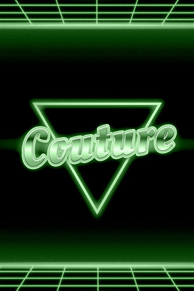 Futuristic couture neon word typography