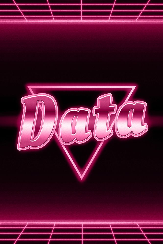 80s neon pink data word grid typography