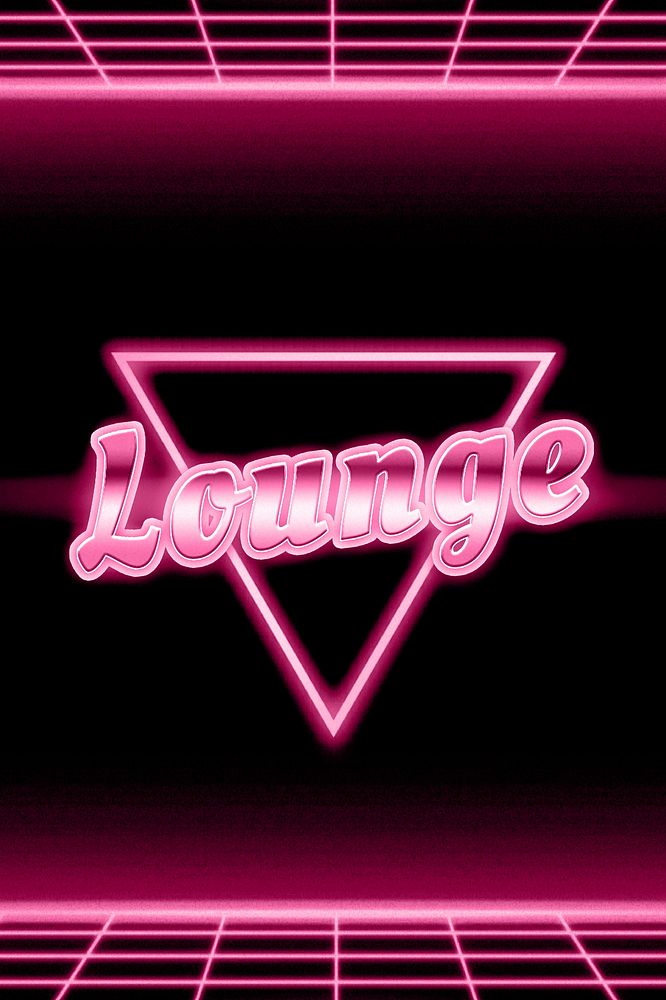 Retro 80s neon lounge word grid typography
