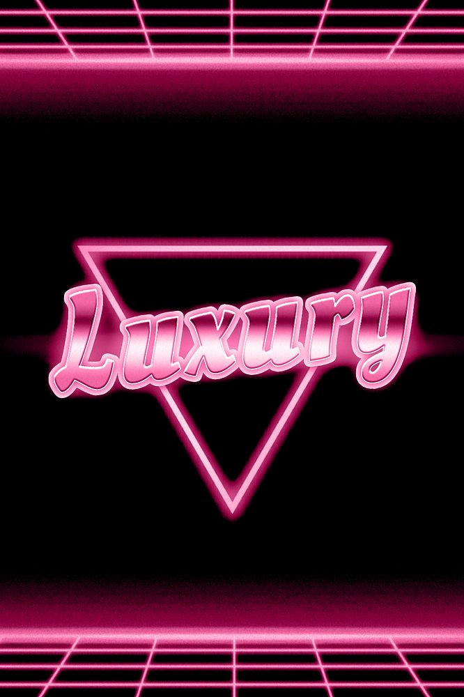 Retro neon pink luxury word typography