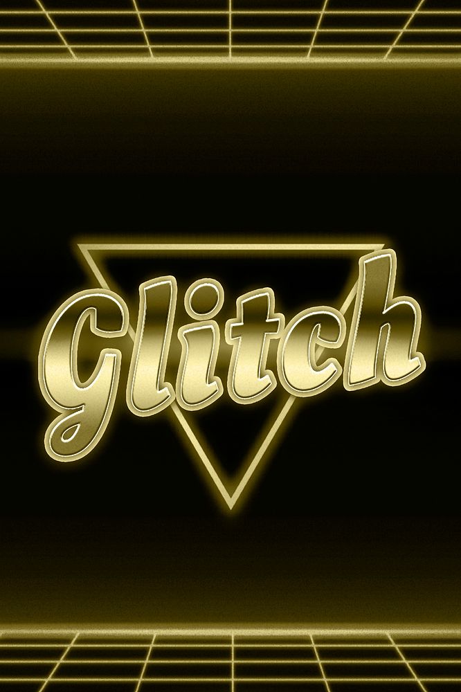 Futuristic gold glitch word grid font
