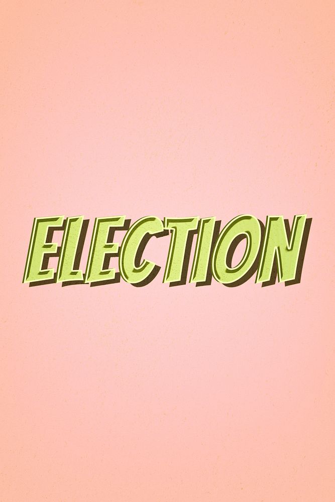 Election comic retro style lettering illustration