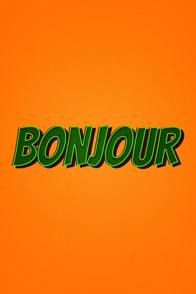 Bonjour retro style typography illustration