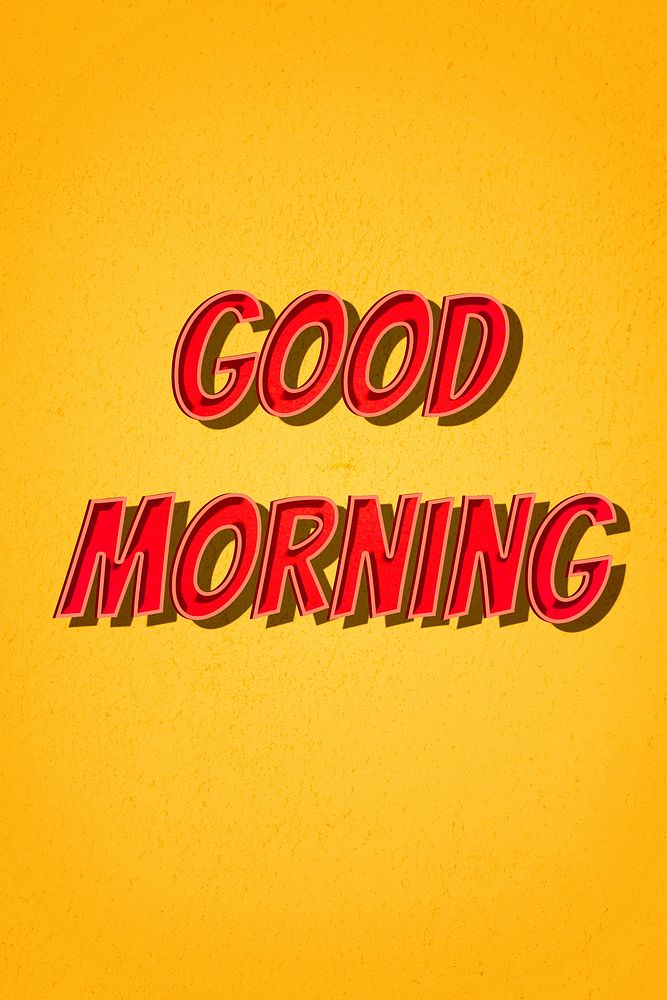 Good morning comic retro lettering illustration