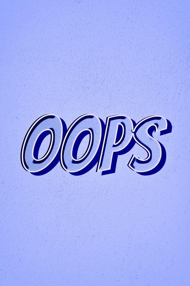 Oops word retro style typography illustration