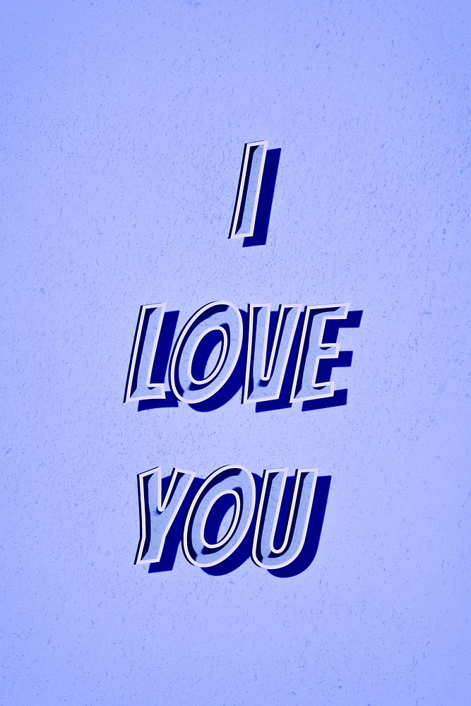 I love you message typography retro style illustration