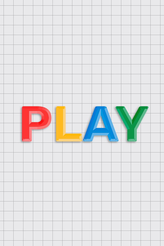 Play word vector bevel effect colorful lettering