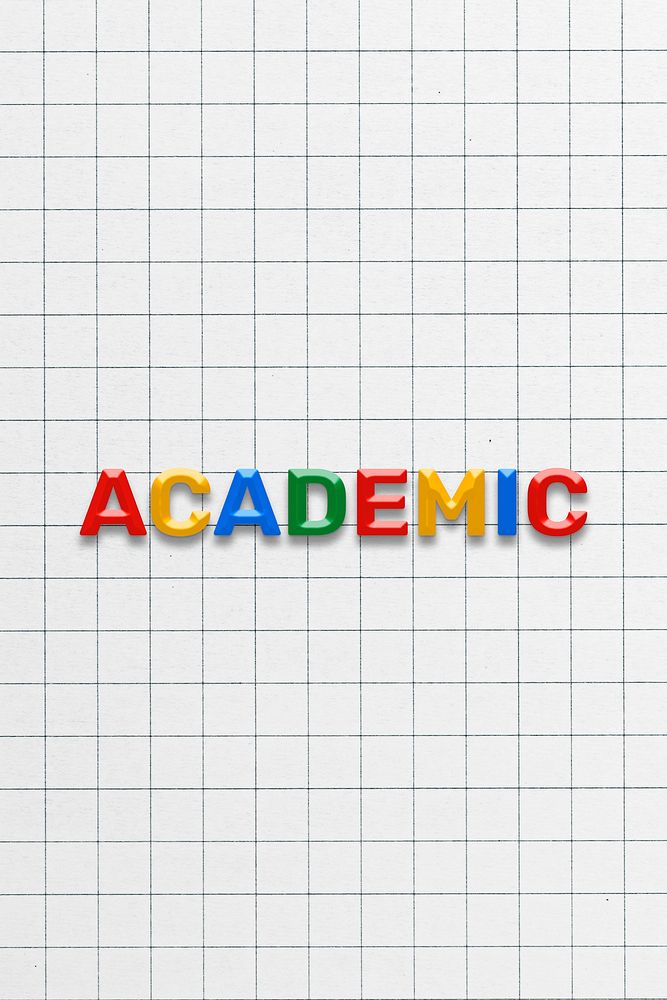 Colorful academic lettering bevel typography 3d effect