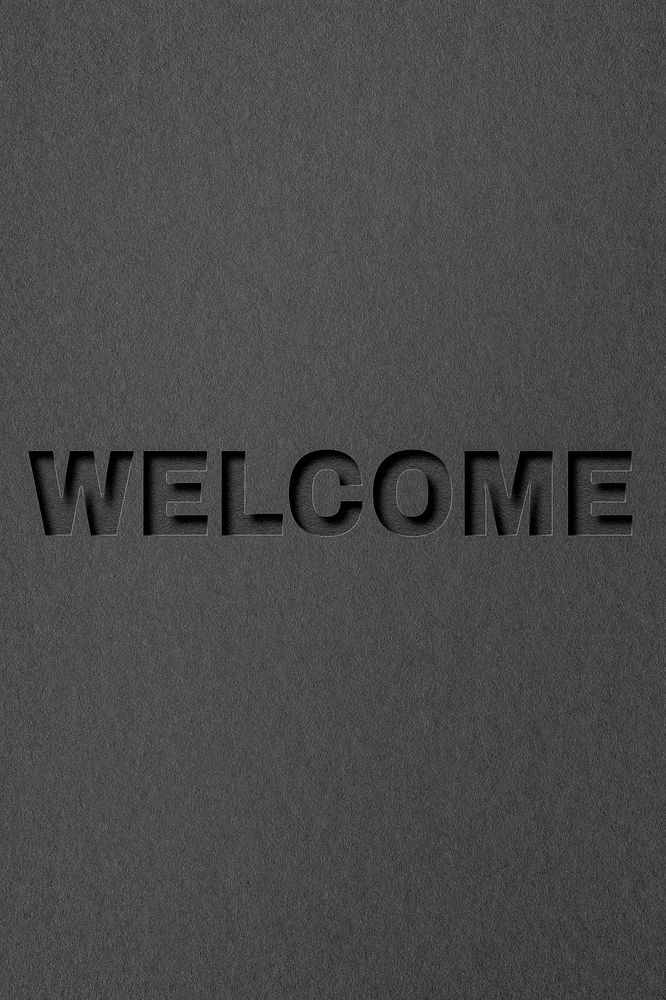 Welcome lettering paper cut typography