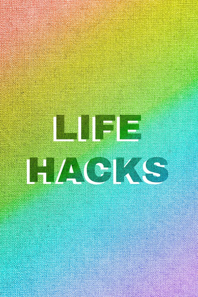 Rainbow life hacks word gay pride font lettering textured font
