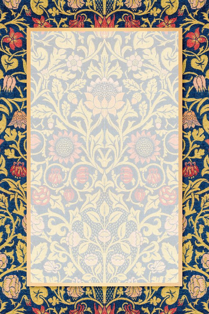 Bohemian fabric pattern frame illustration