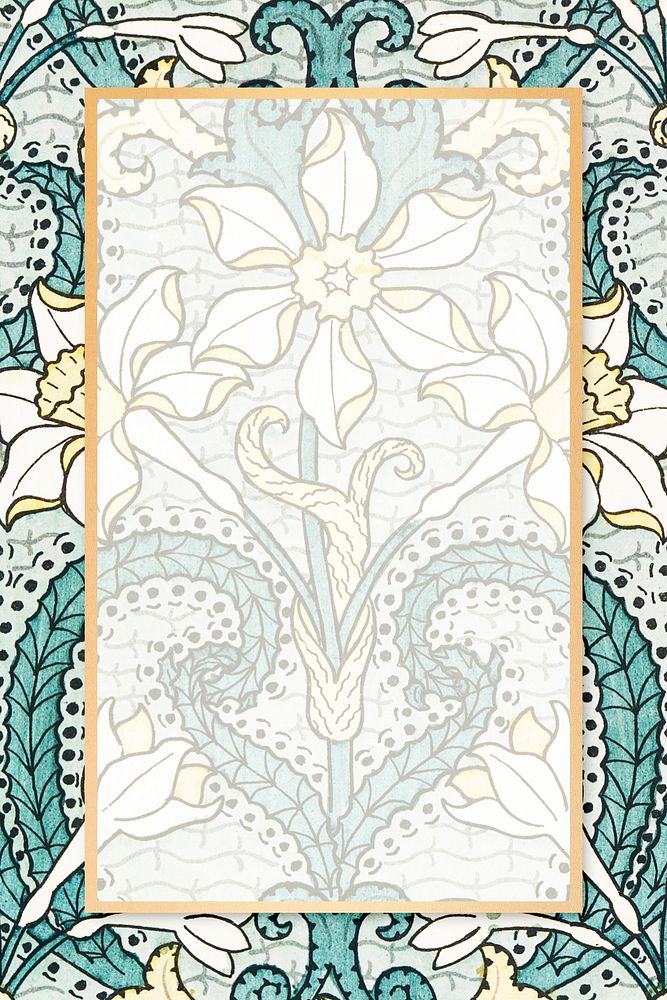 Vintage ornamental frame vector floral pattern