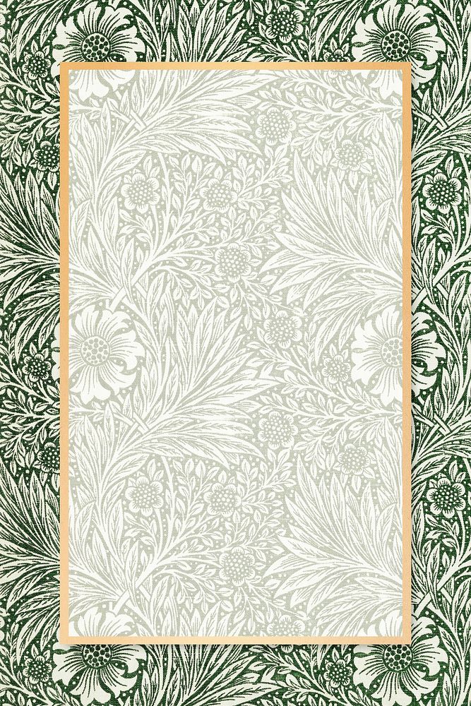 Boho floral frame vector William Morris pattern