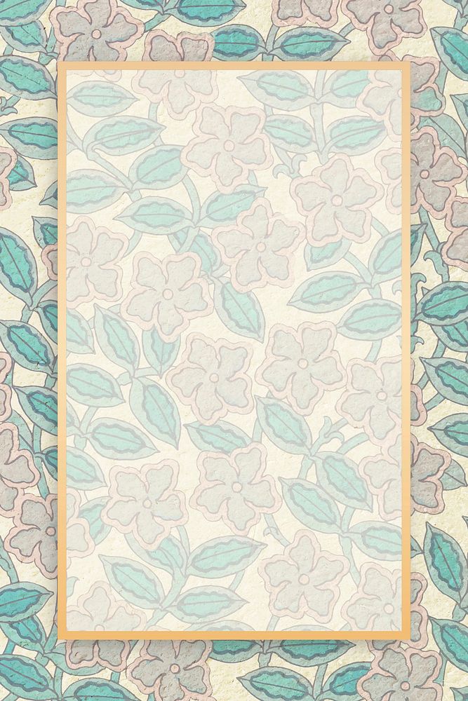 Vintage ornamental frame vector floral pattern