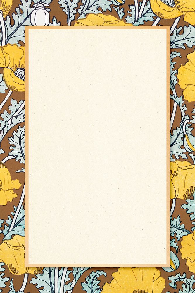 Gold floral rectangular frame copy space