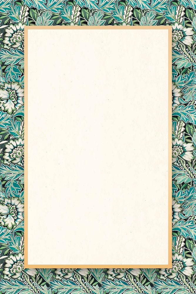 Vintage ornamental frame vector floral border William Morris style
